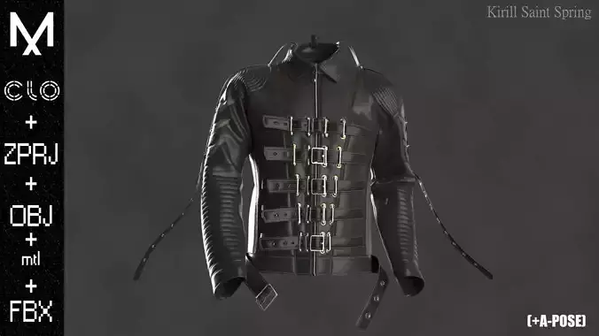 NEW JACKET MALE Marvelous designer Clo3d OBJ mtl FBX ZPRJ