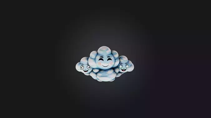 Cartoon Clouds with Faces