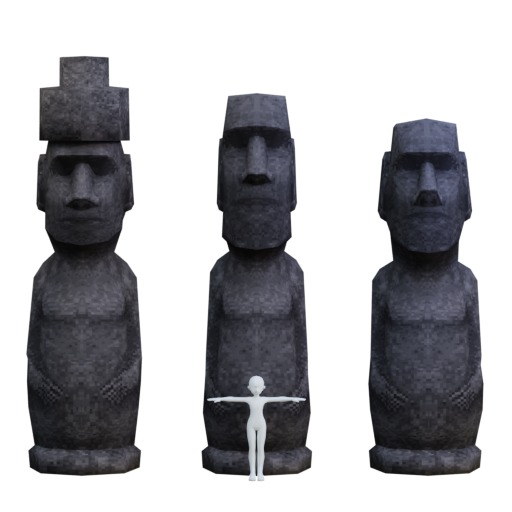 moai statues Low-poly 3D model_1