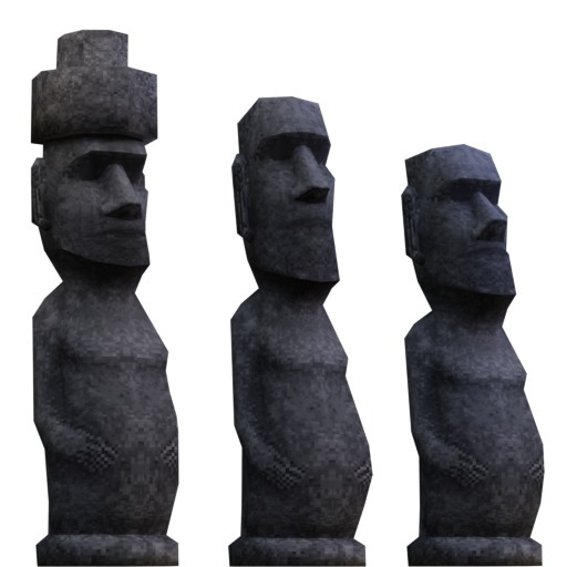 moai statues Low-poly 3D model_2