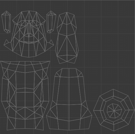 moai statues Low-poly 3D model_4