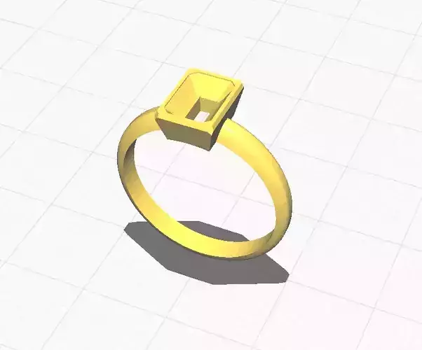 7x5mm Emerald cut bezel set ring