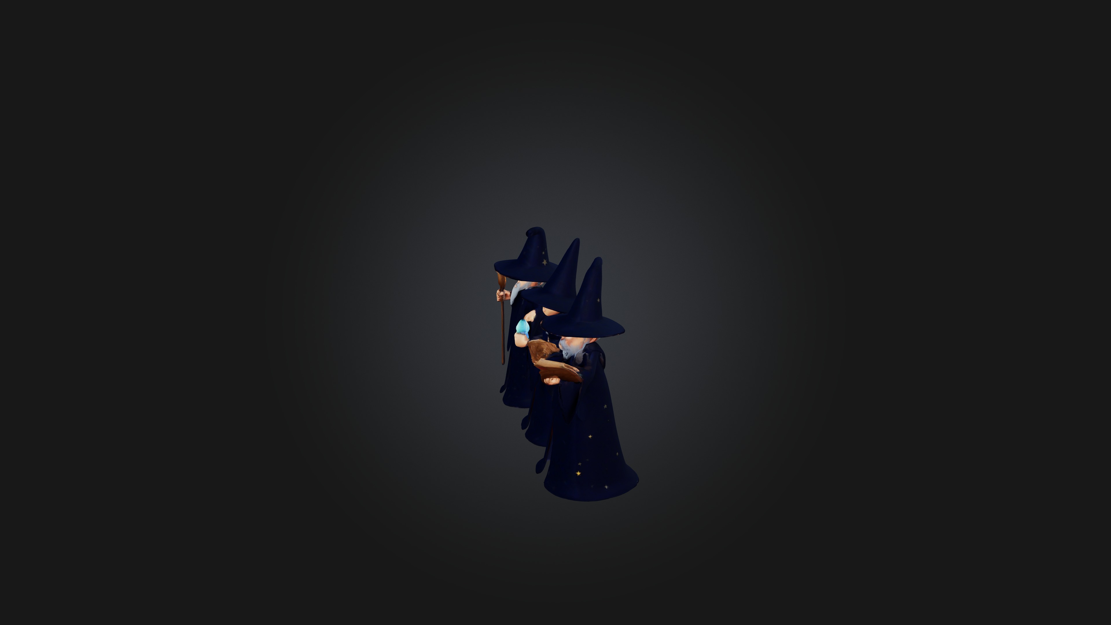 Cartoon Wizards 3D model_4