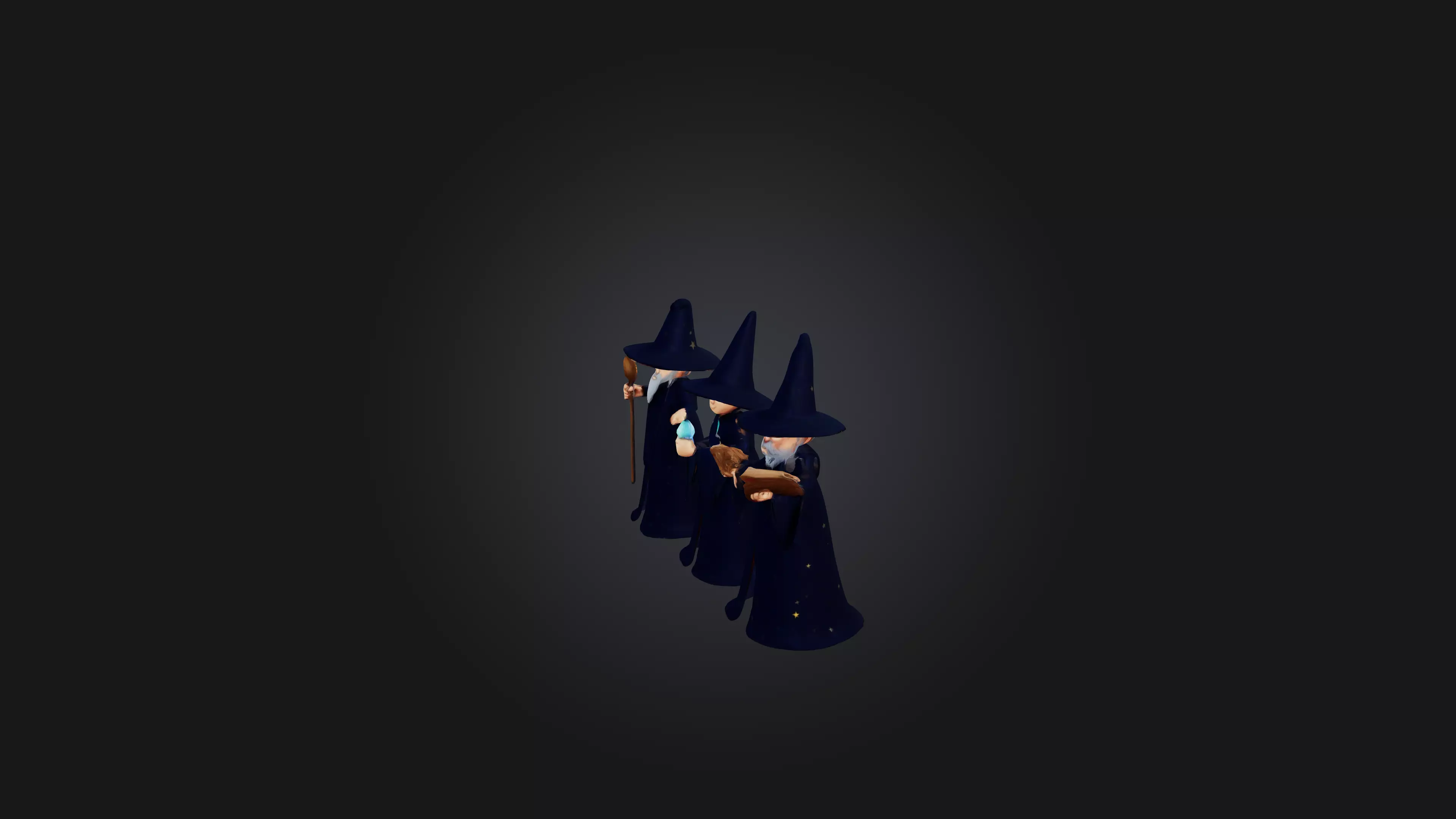 Cartoon Wizards 3D model_0