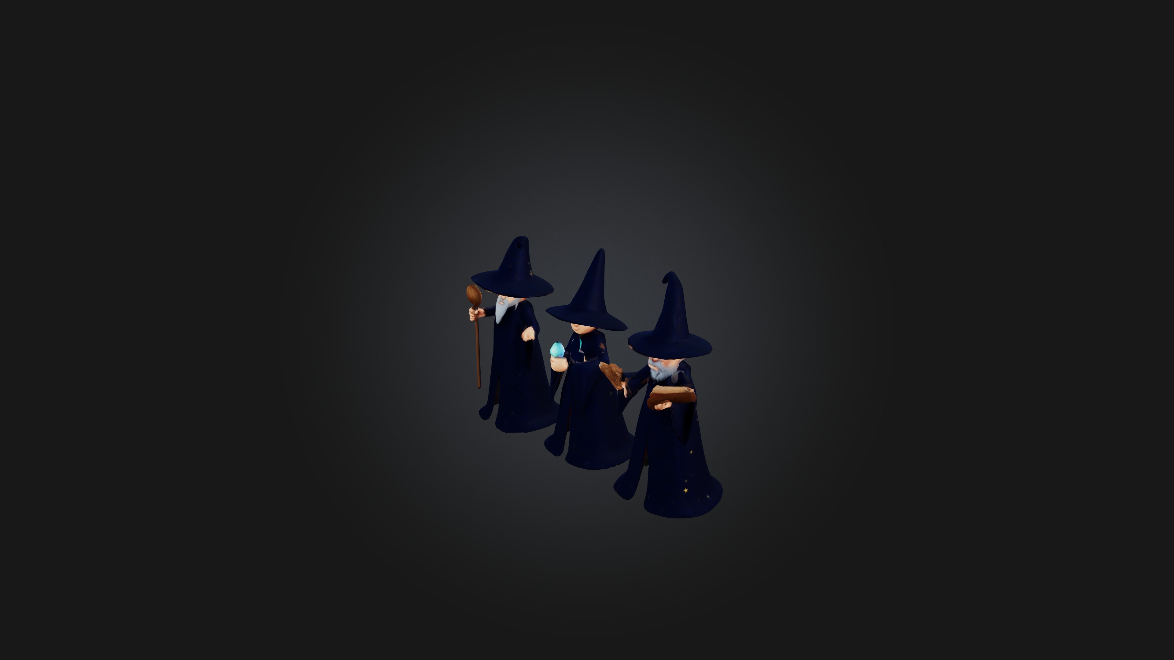 Cartoon Wizards 3D model_6