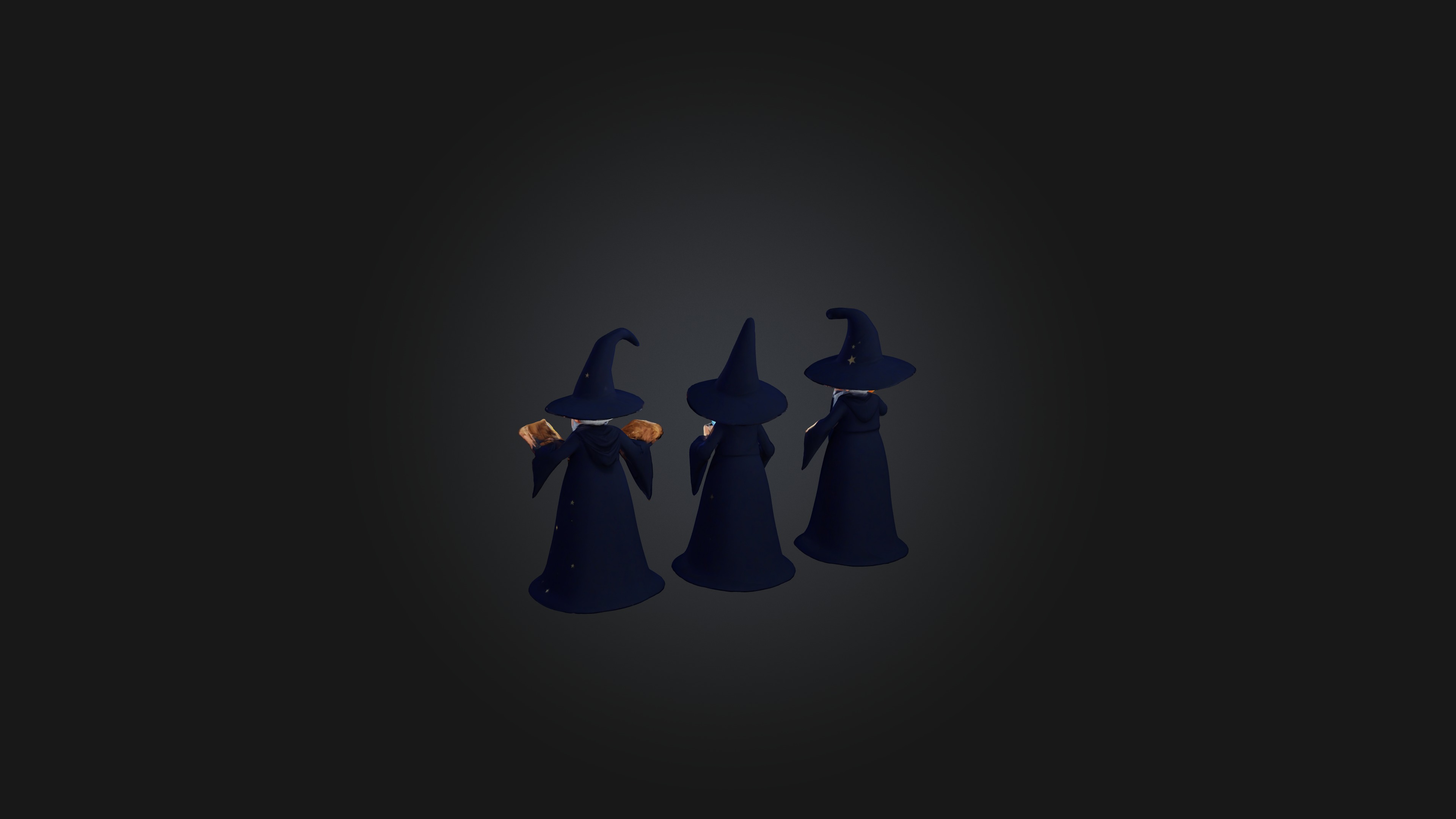 Cartoon Wizards 3D model_3