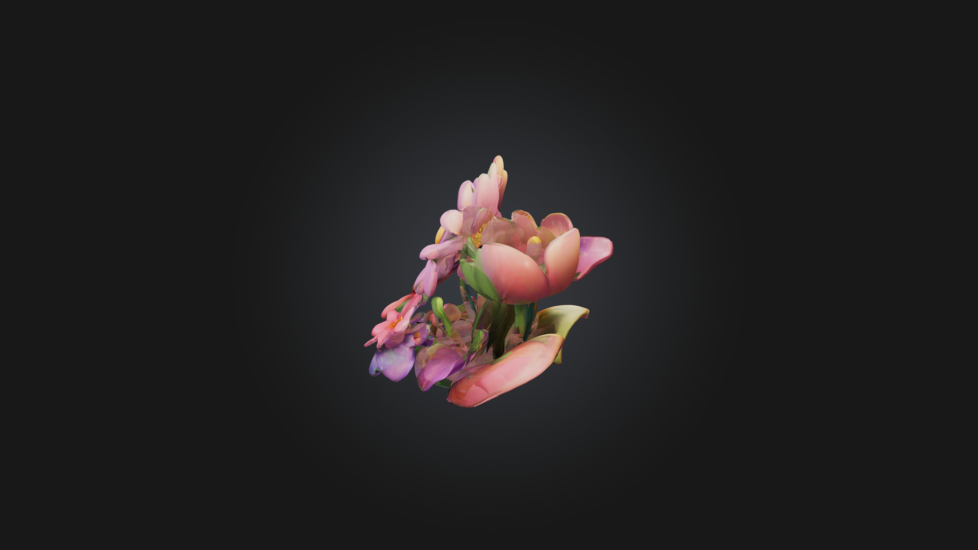 Cartoon Flowers 3D model_2
