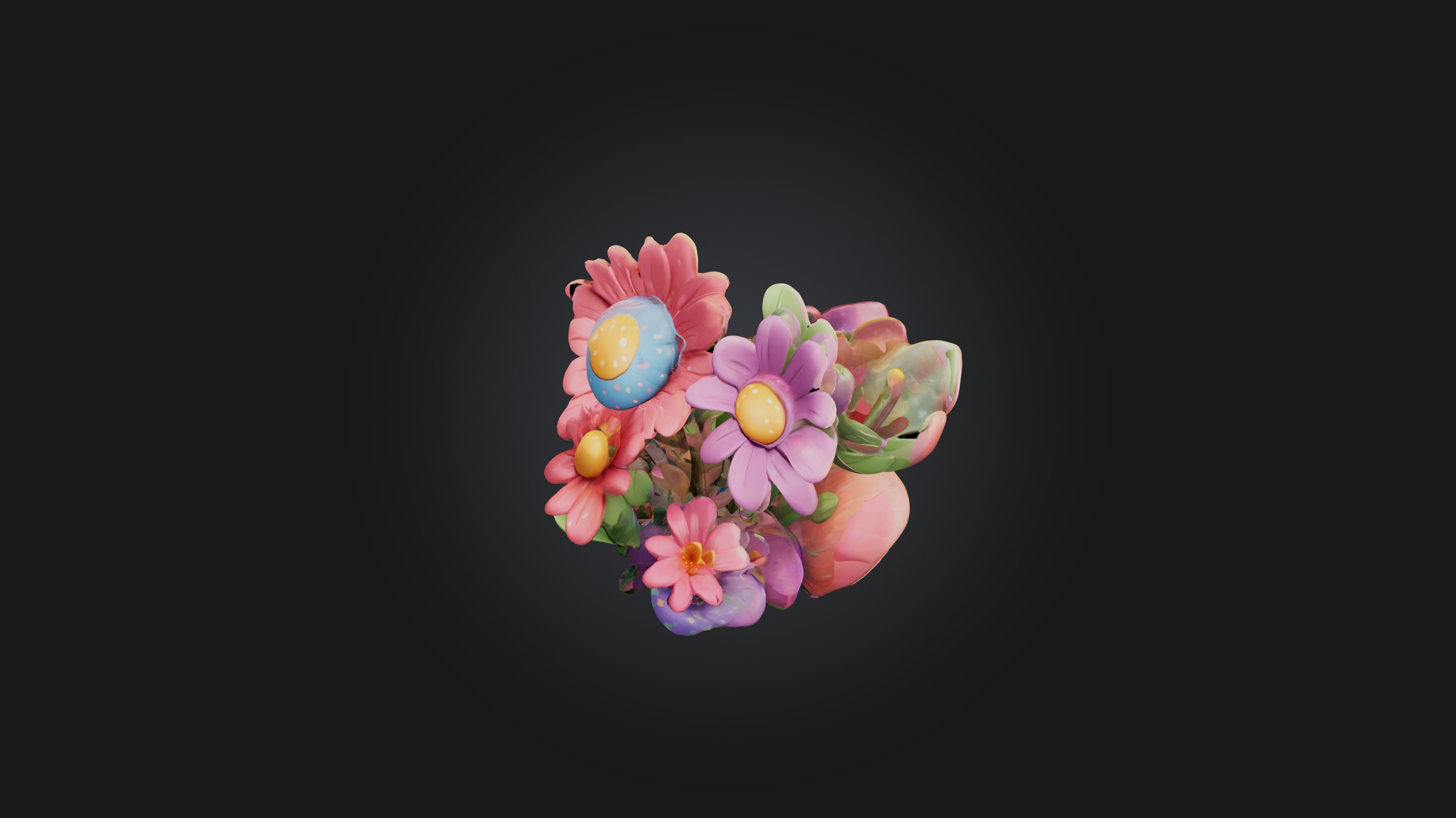 Cartoon Flowers 3D model_5