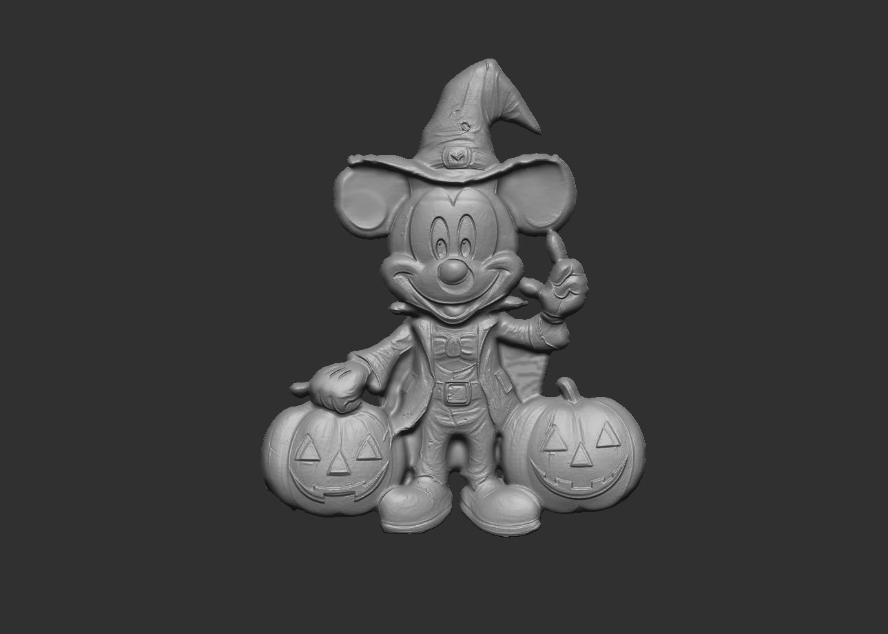 micky mouse with pumpkin 3D print model_5