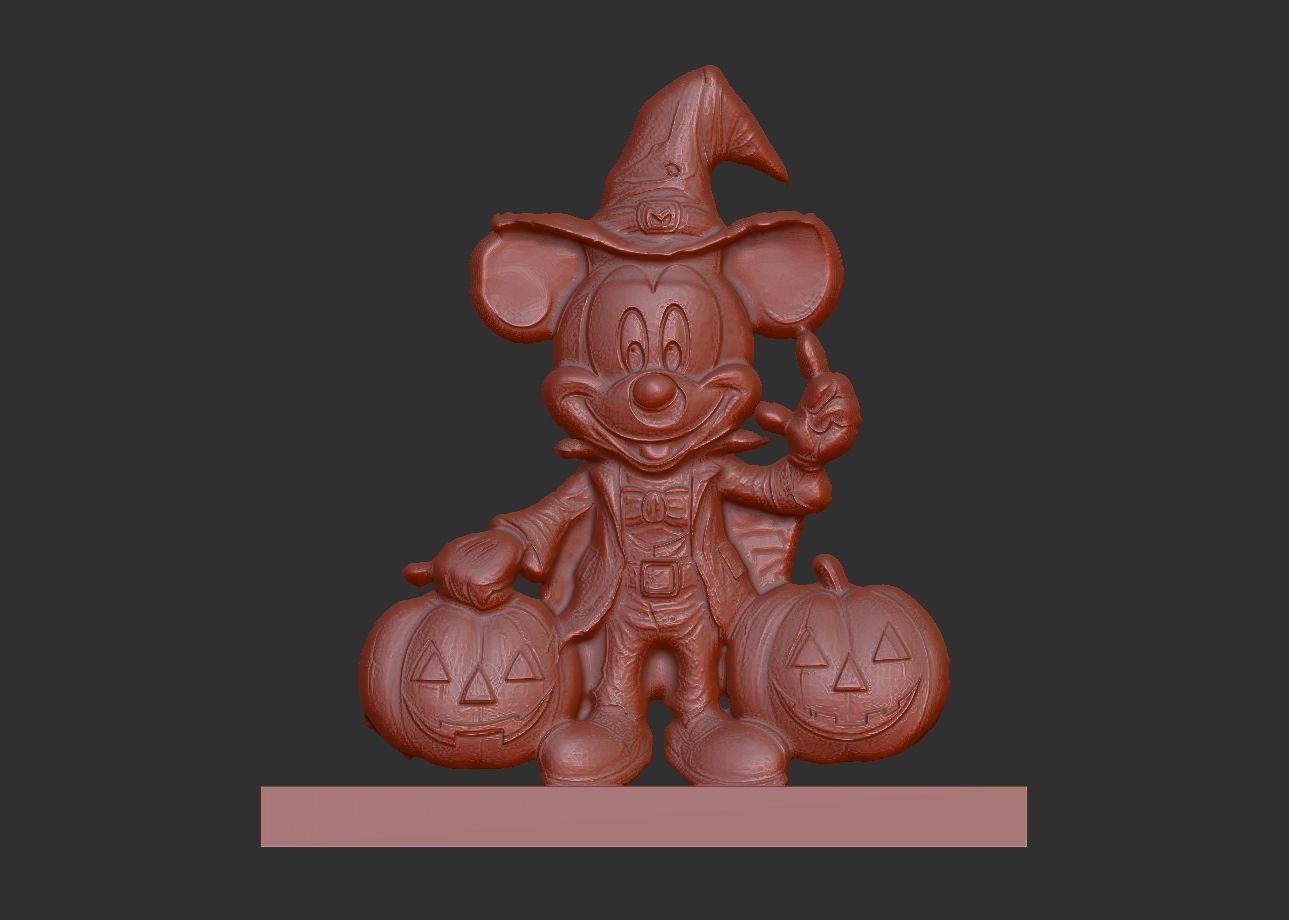 micky mouse with pumpkin 3D print model_3