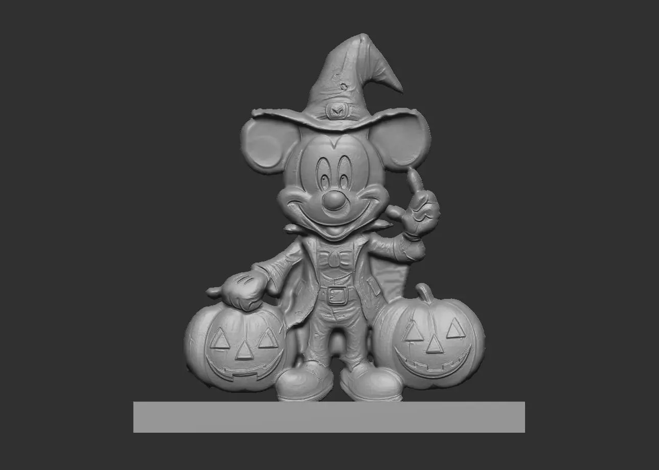 micky mouse with pumpkin 3D print model_0