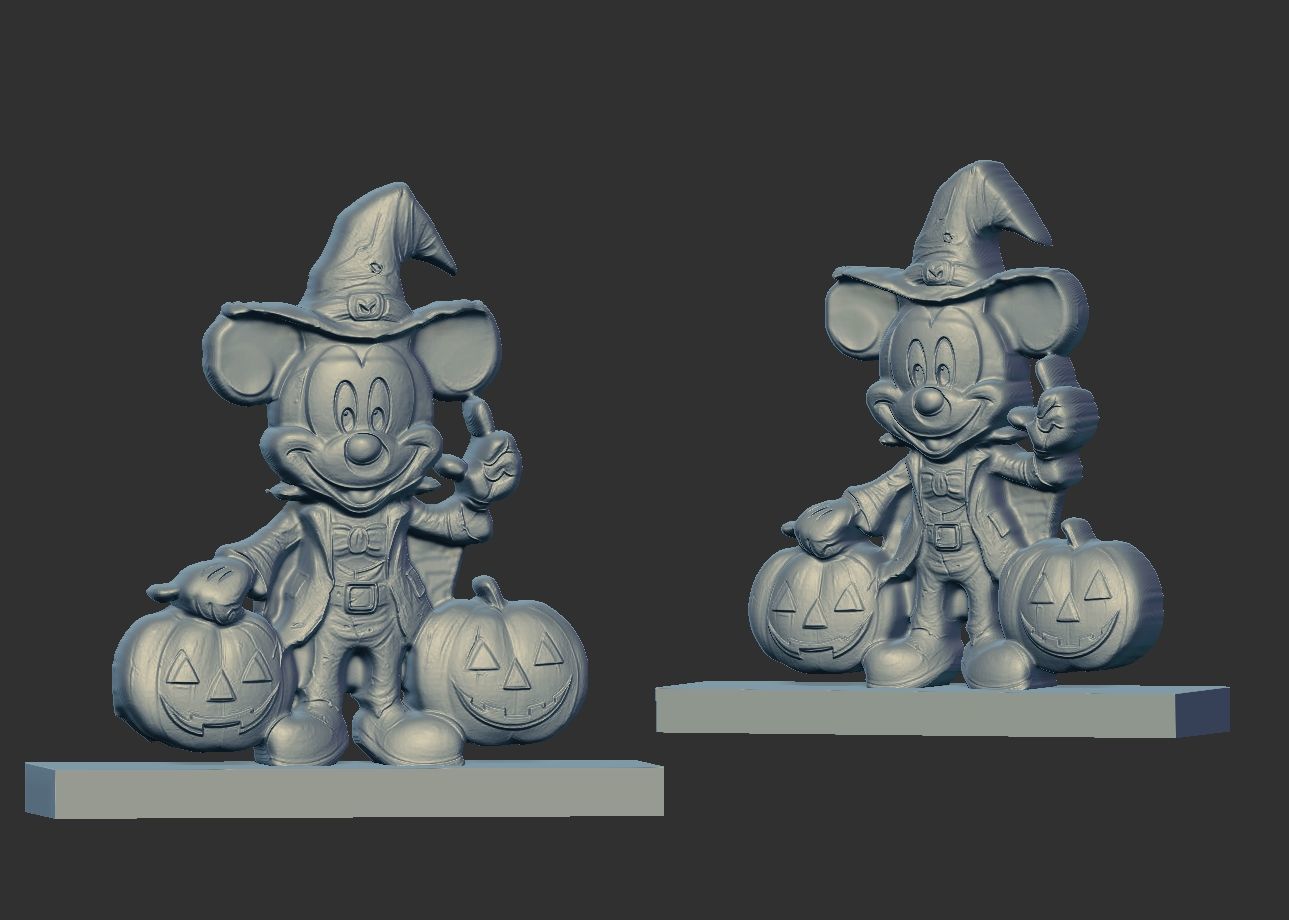 micky mouse with pumpkin 3D print model_1