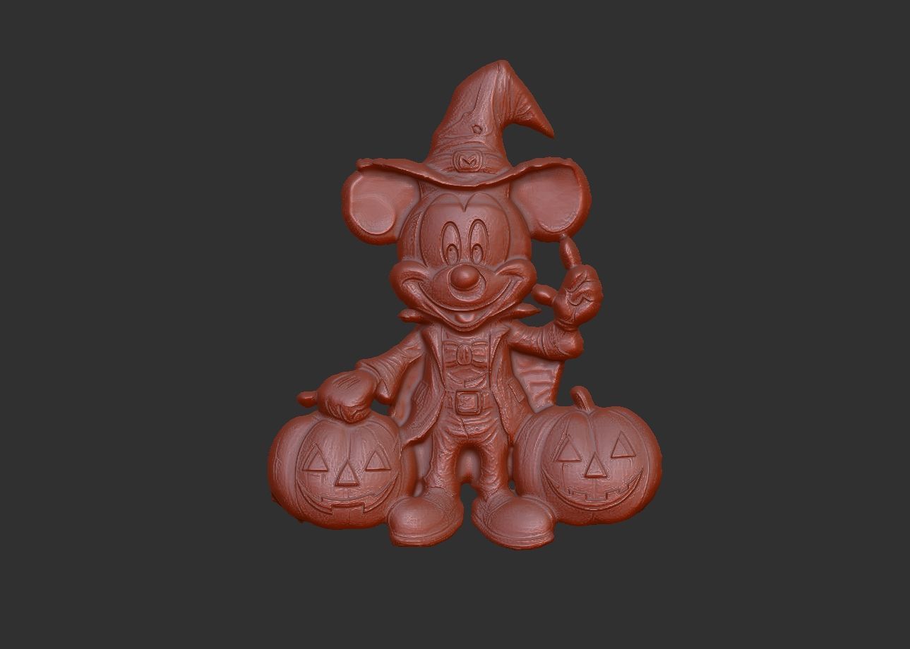 micky mouse with pumpkin 3D print model_2