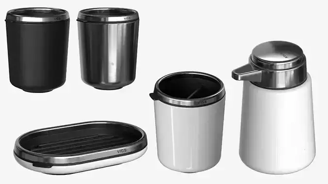 Bathroom Accessories Set  Low-poly