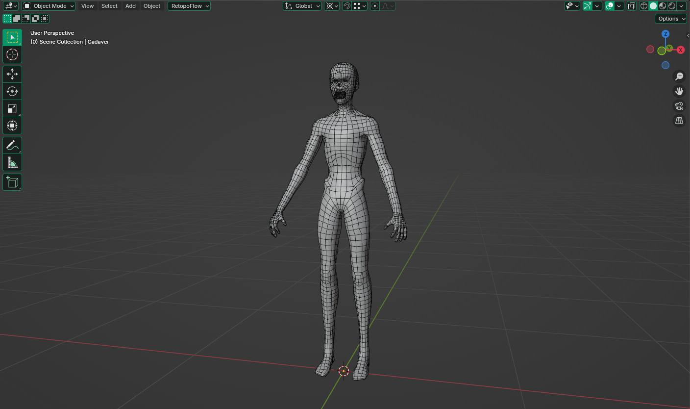 Cadaver Low-poly 3D model_6
