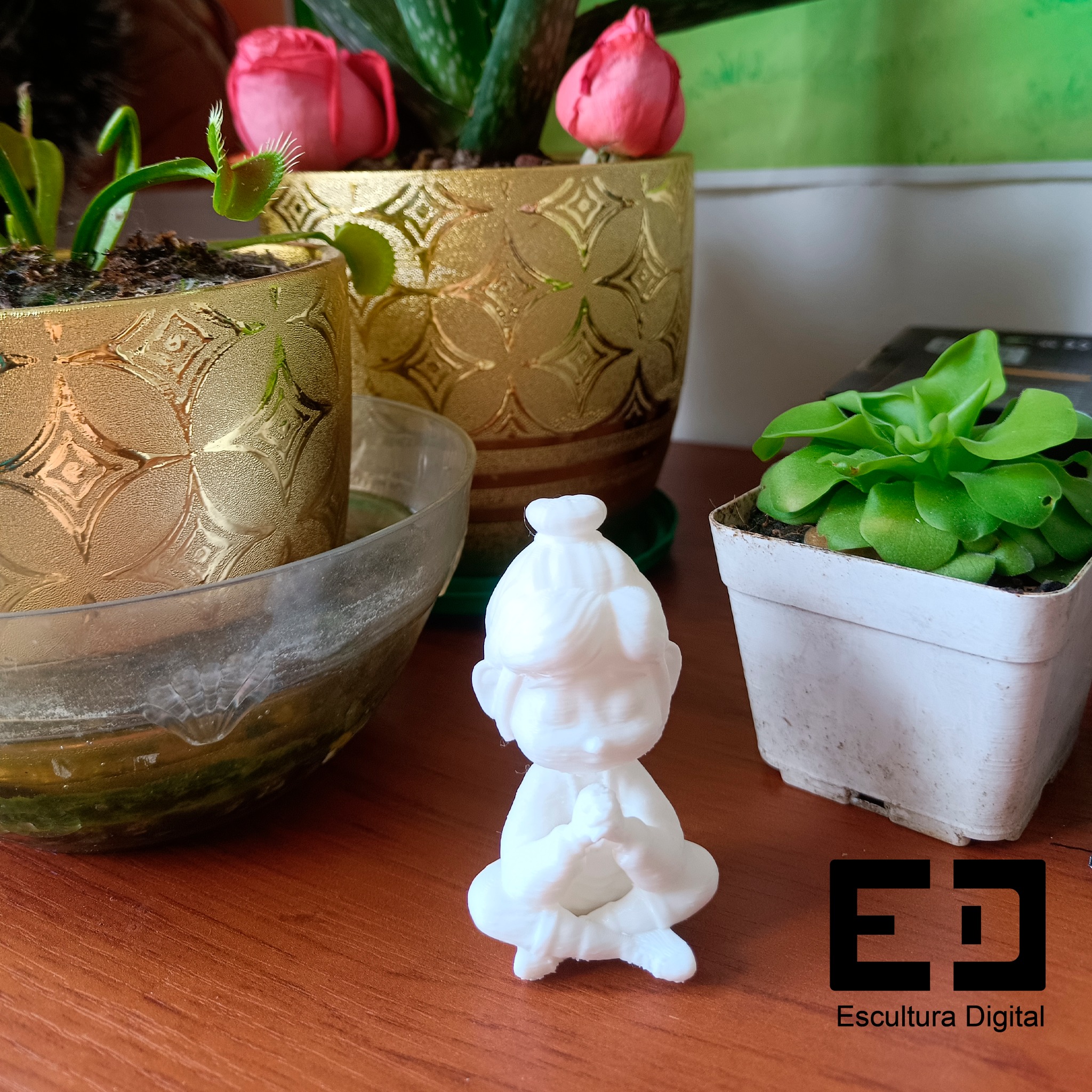 praying girl 3D print model_1