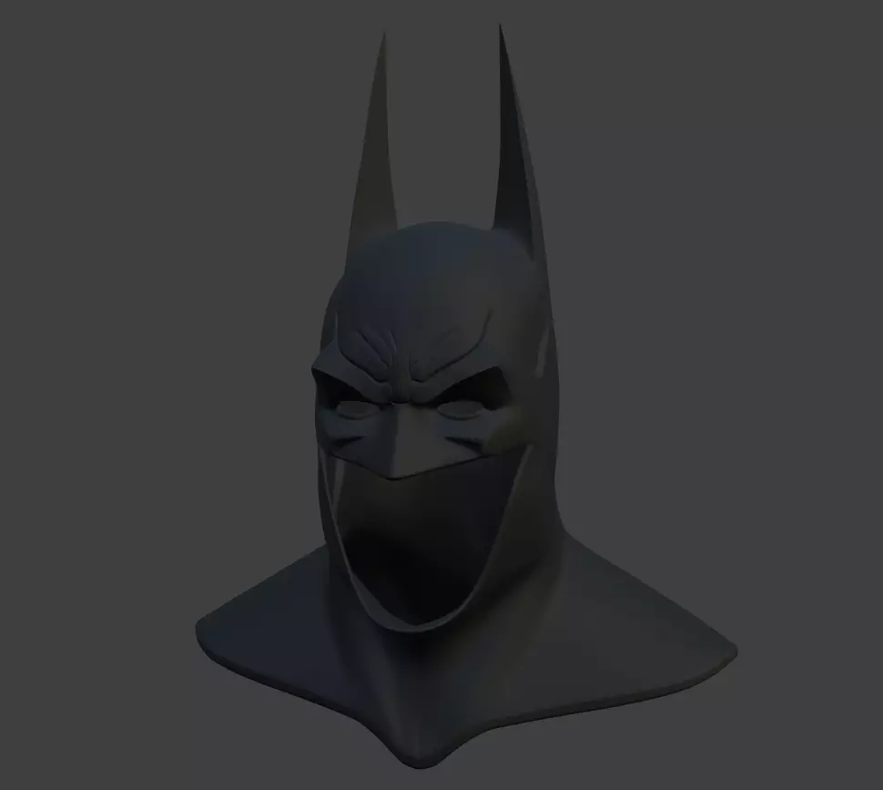 Arkham Asylum inspired Batman cowl 3D print model_0