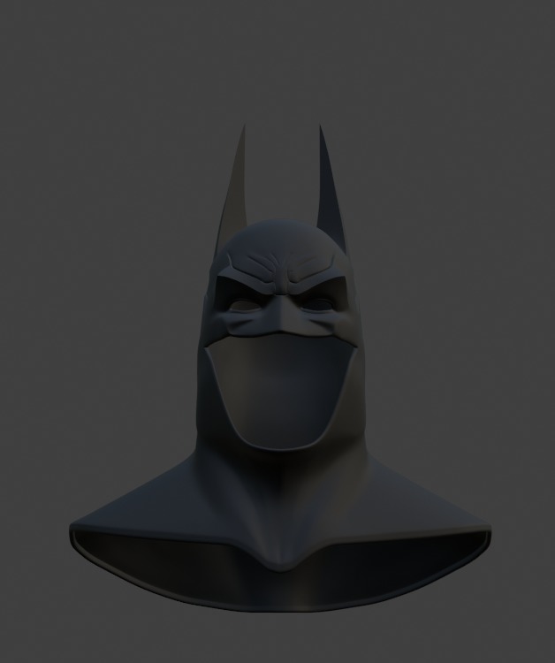 Arkham Asylum inspired Batman cowl 3D print model_3