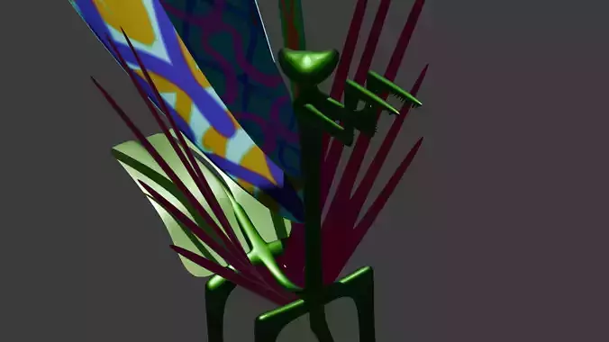 Louva-a-deus carnavalesco 3D model