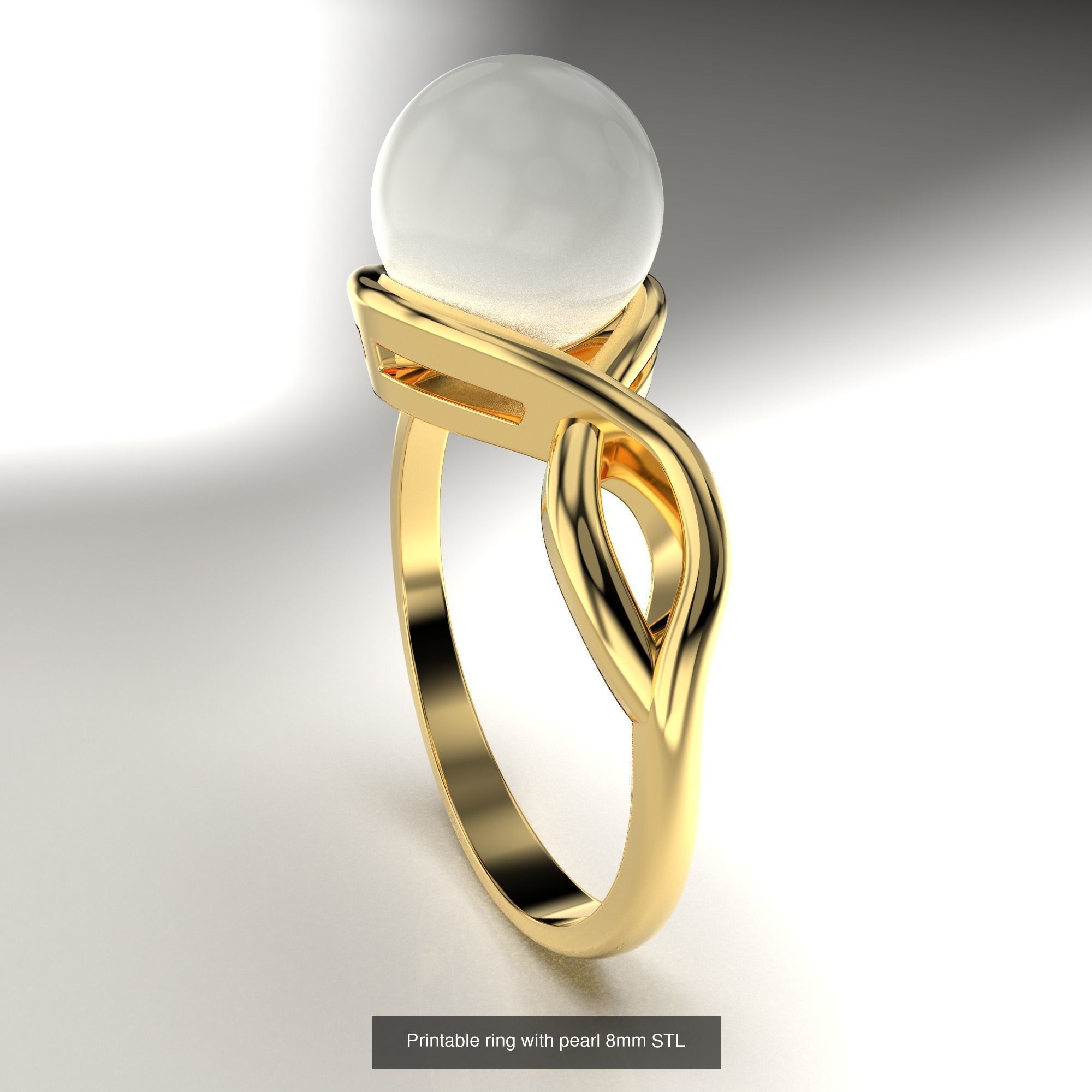 complect infiny with pearl-Ring Pendant Earrings 3D Model Collection_3