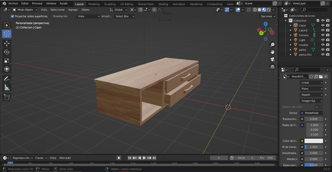 wooden bedside cabinet  3D model_1