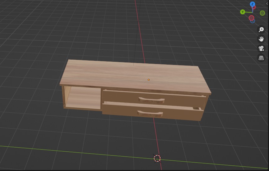 wooden bedside cabinet  3D model_3