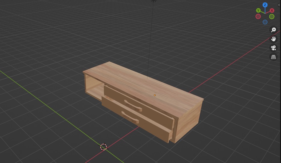 wooden bedside cabinet  3D model_2