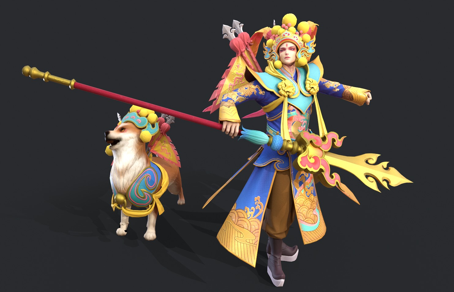 The stage actor and his dog 3D model_8