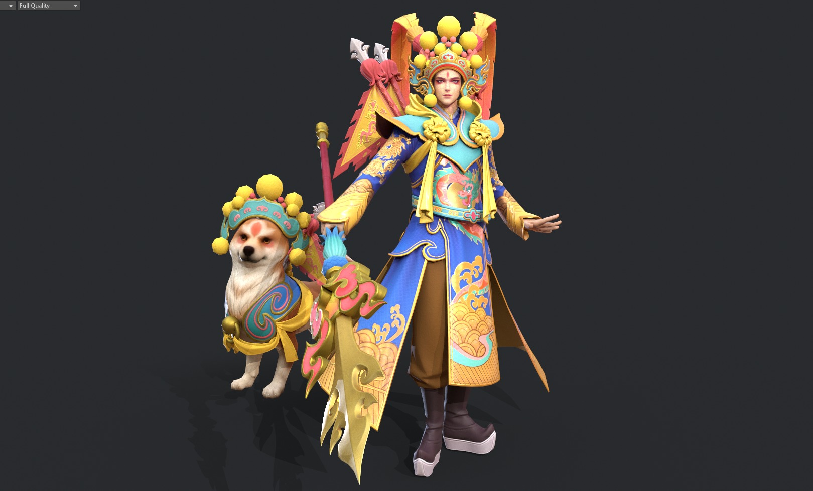 The stage actor and his dog 3D model_6