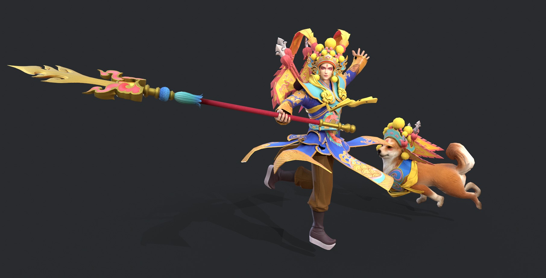 The stage actor and his dog 3D model_14