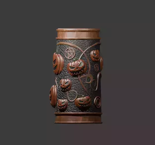 Halloween Pencil Holder or Cup with Pumpkins 3D 3D print model