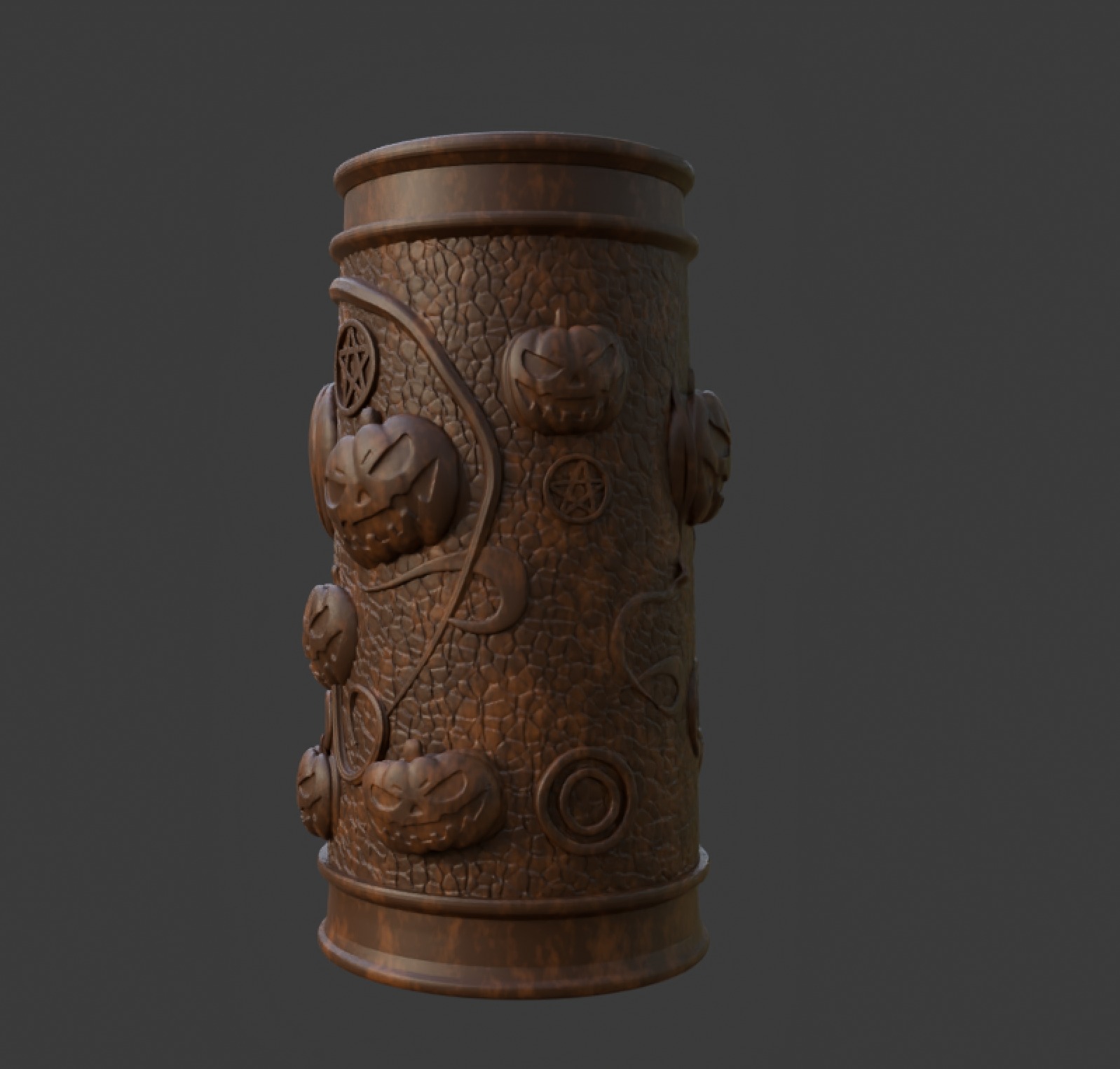 Halloween Pencil Holder or Cup with Pumpkins 3D 3D print model_2