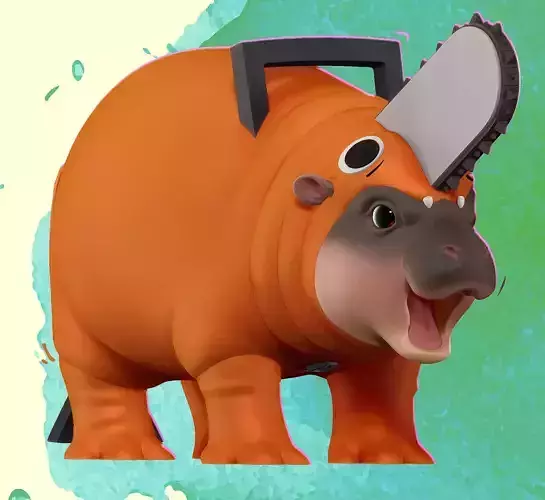 Moo Deng - Pochita Halloween costume 3D print model