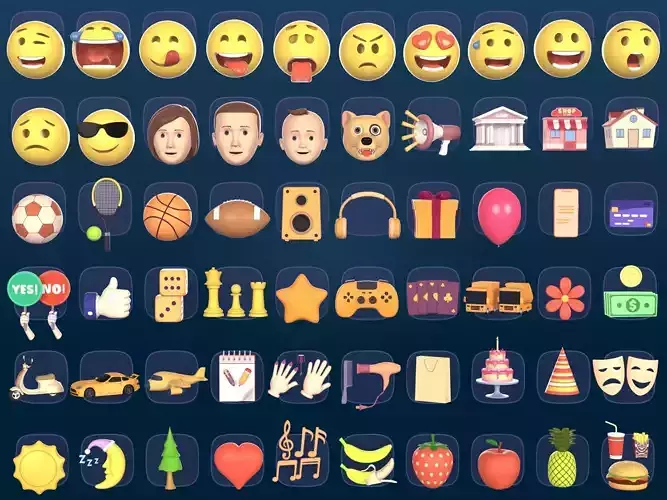 Cartoon Icons Mega Pack --- Sport Smiley Business Vehicle Food