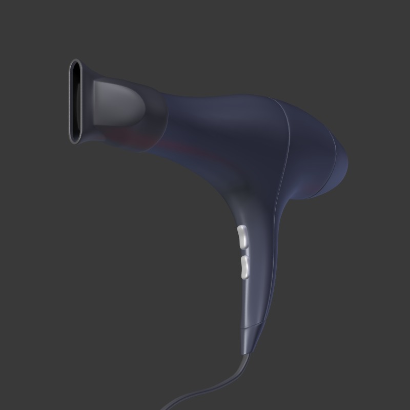 Hairdryer Low-poly 3D model_8