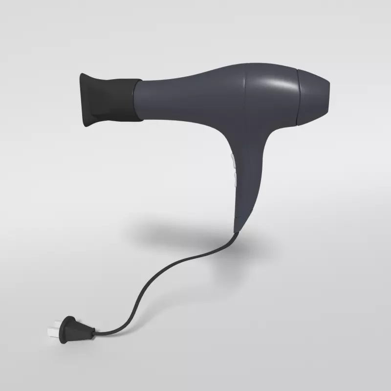 Hairdryer Low-poly 3D model_0