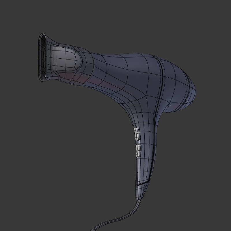 Hairdryer Low-poly 3D model_9