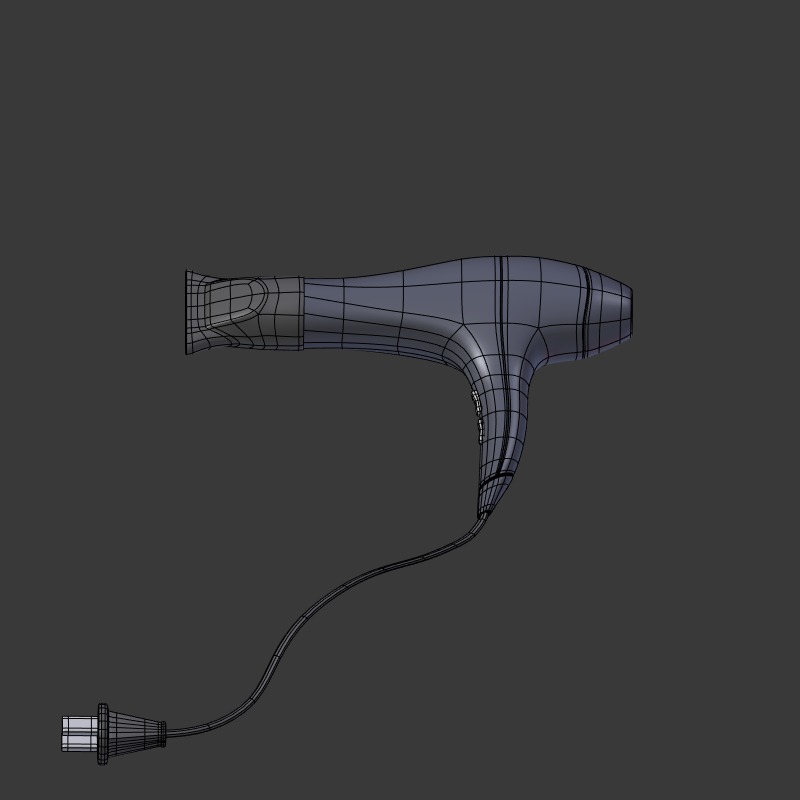 Hairdryer Low-poly 3D model_17