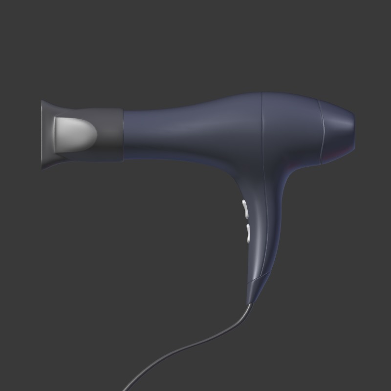 Hairdryer Low-poly 3D model_6