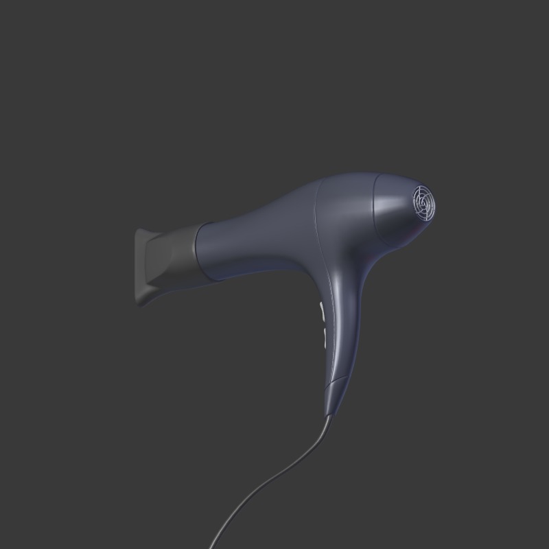 Hairdryer Low-poly 3D model_18
