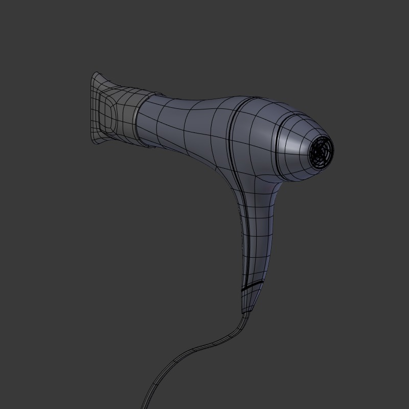 Hairdryer Low-poly 3D model_15
