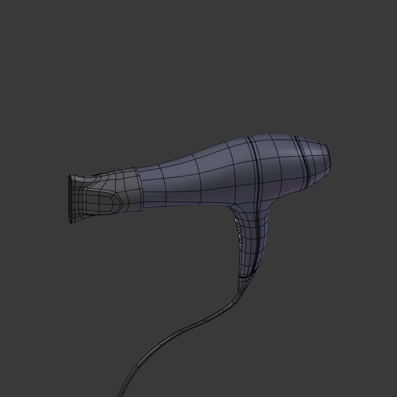 Hairdryer Low-poly 3D model_23