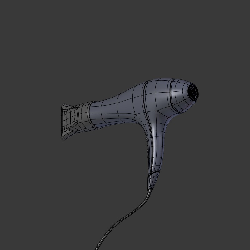 Hairdryer Low-poly 3D model_19