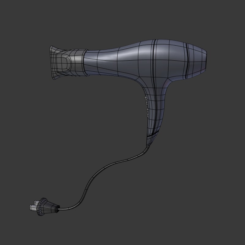Hairdryer Low-poly 3D model_2