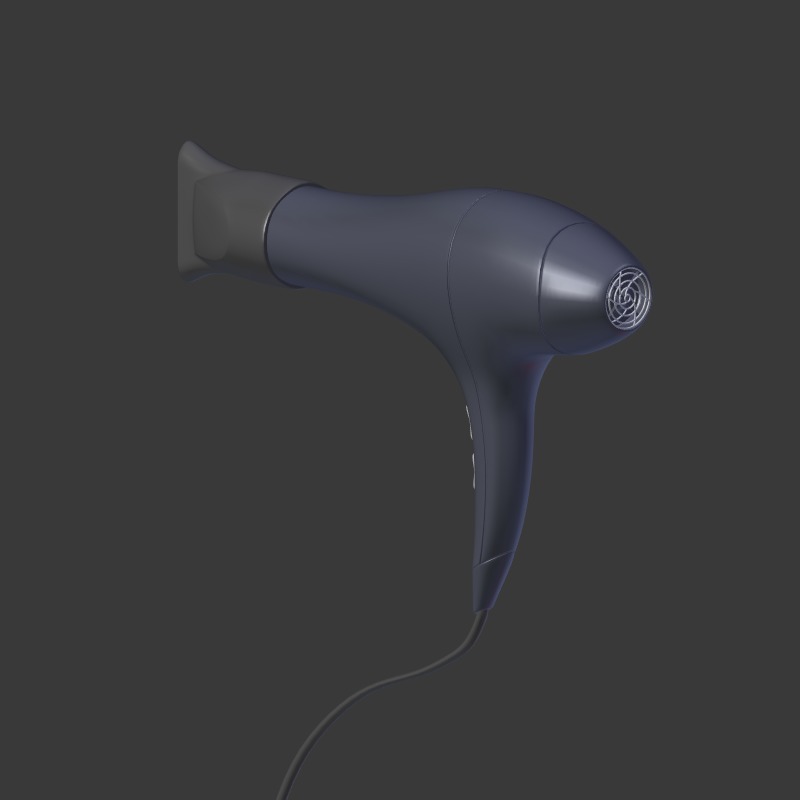 Hairdryer Low-poly 3D model_14