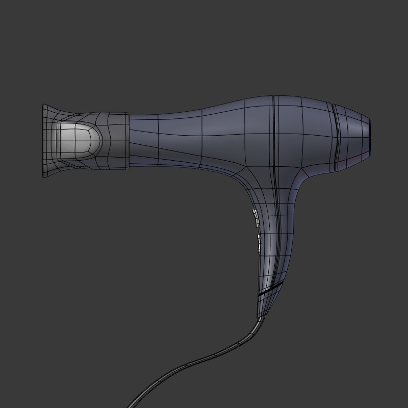 Hairdryer Low-poly 3D model_7