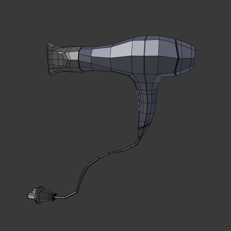 Hairdryer Low-poly 3D model_5