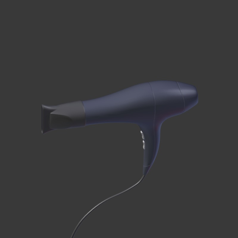 Hairdryer Low-poly 3D model_22