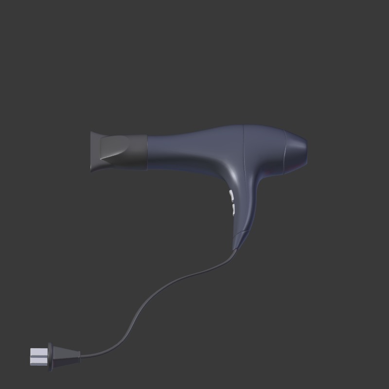 Hairdryer Low-poly 3D model_16