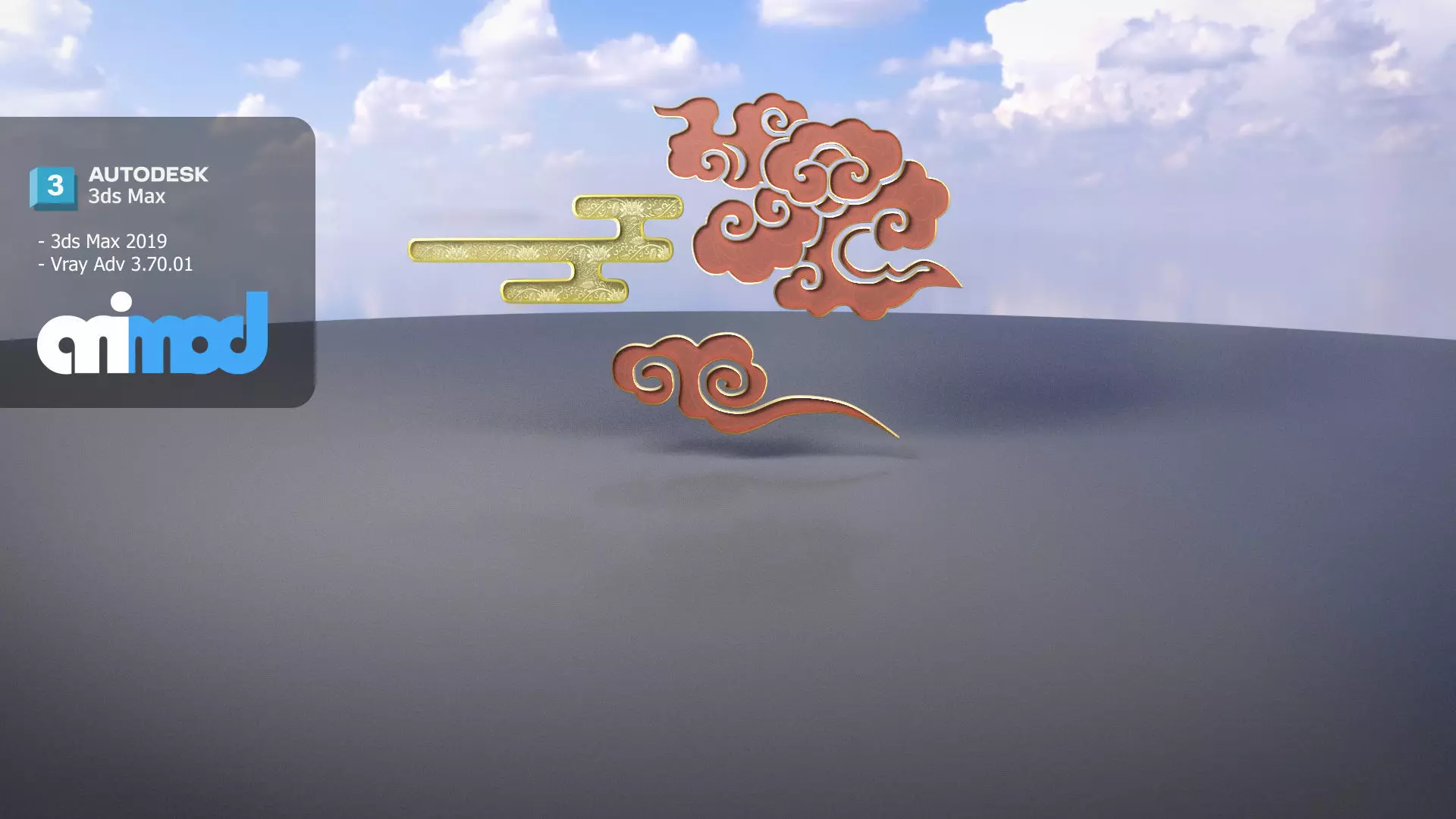 Chinese New Year Lucky Cloud 3D model